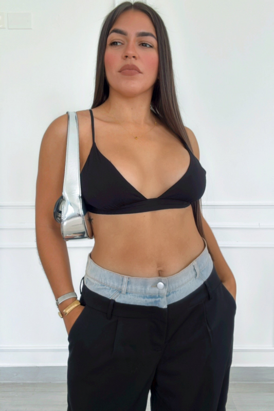 Adjustable black bralette