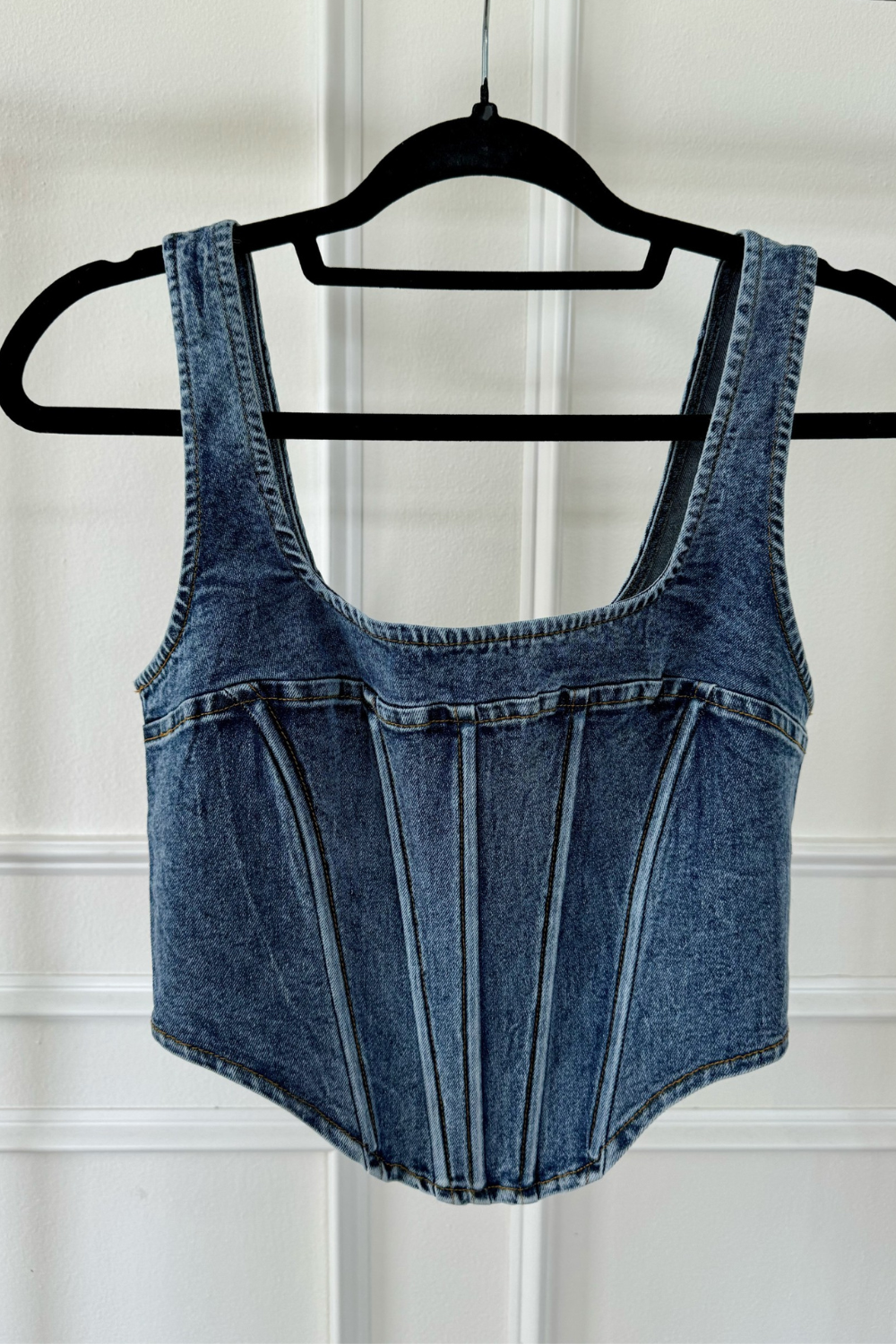 Amber dark denim corset