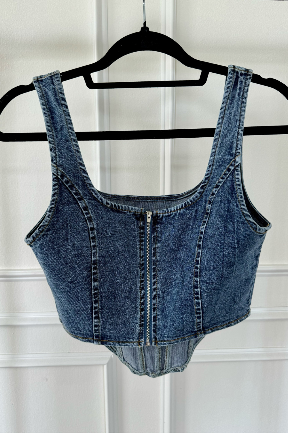 Amber dark denim corset