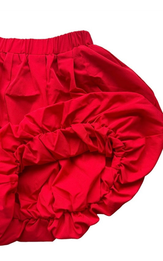 Black bubble mini shorts