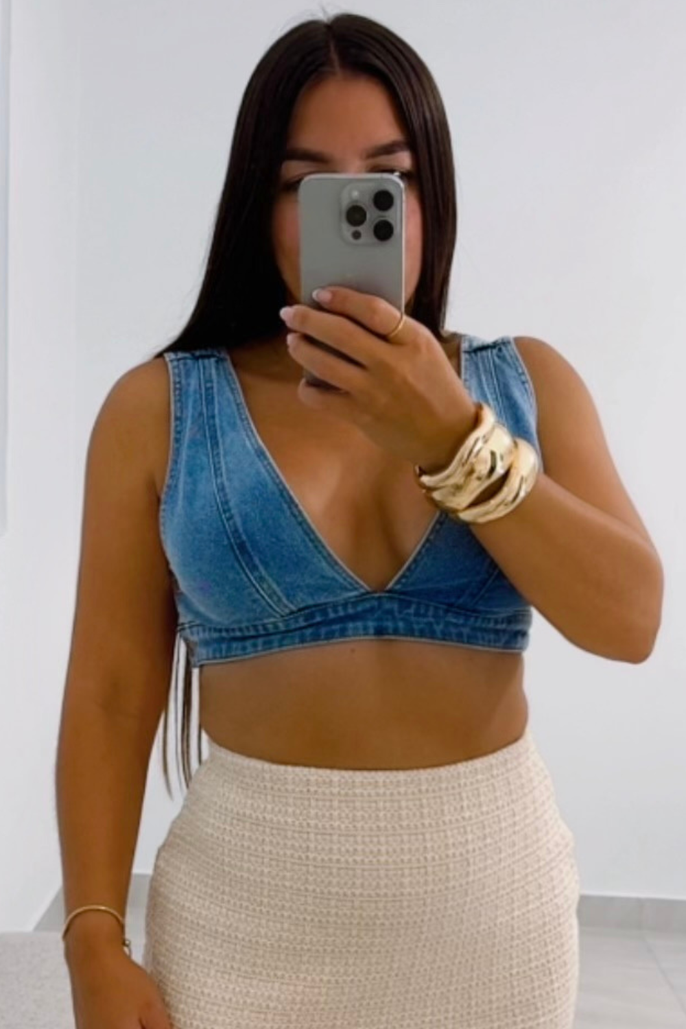 Medium denim bralette