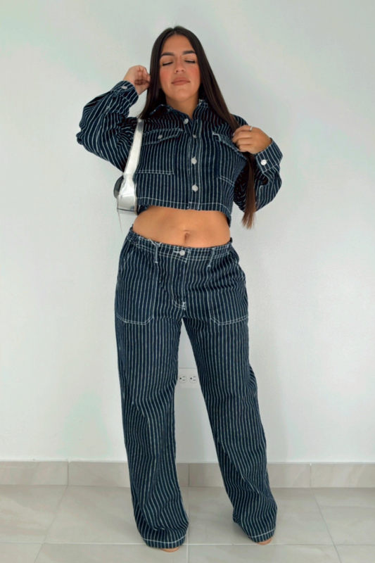 Denim two piece set