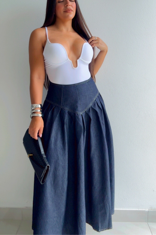 Greece denim skirt