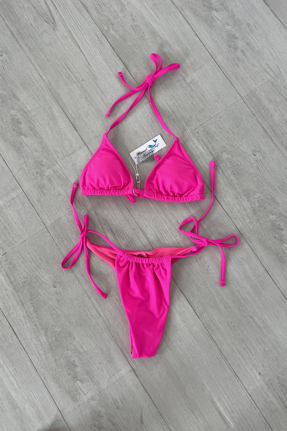 Hot pink thong swimsuit