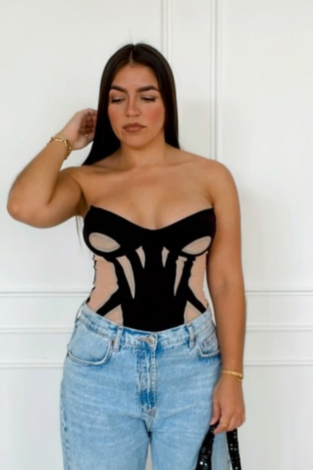 Dua Lipa mesh corset