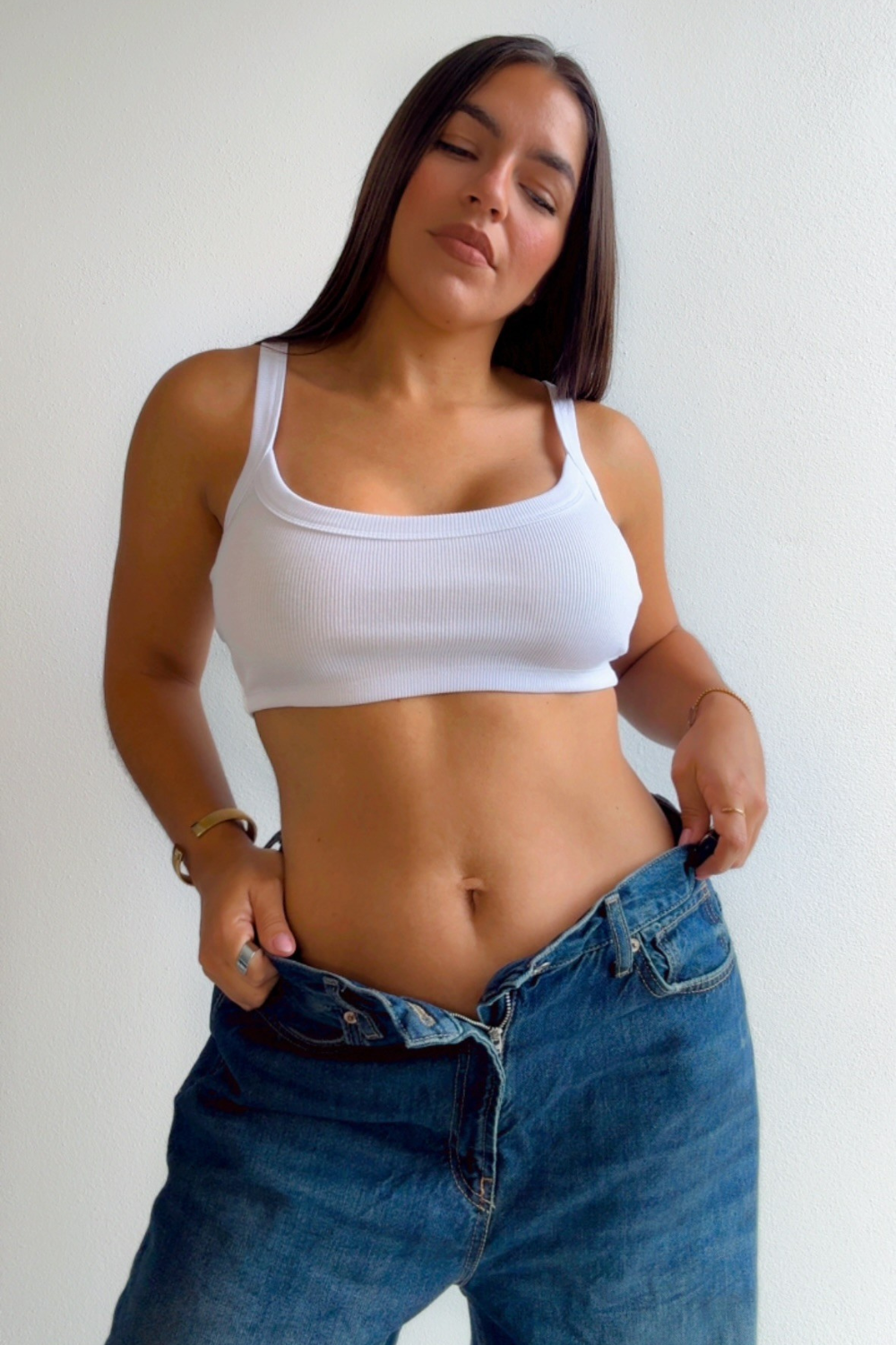 Calvin white bra top