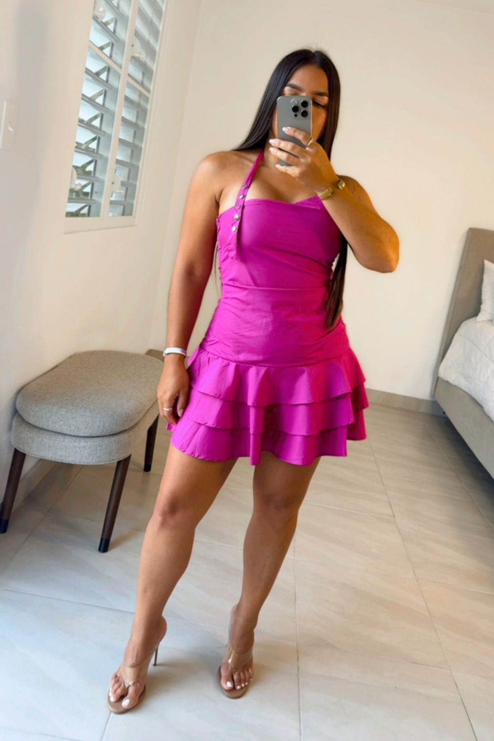 Amalia ruched mini dress