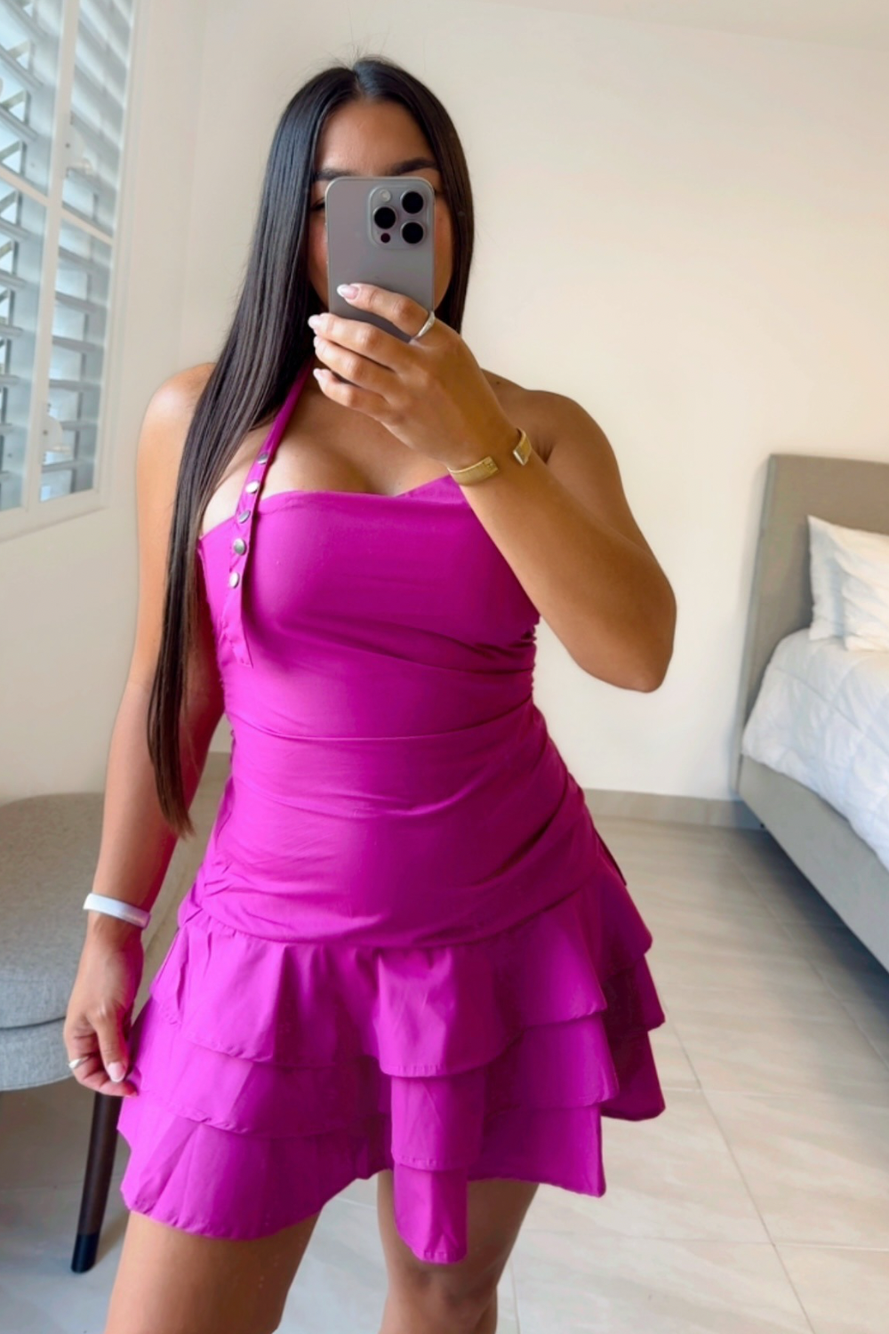 Amalia ruched mini dress