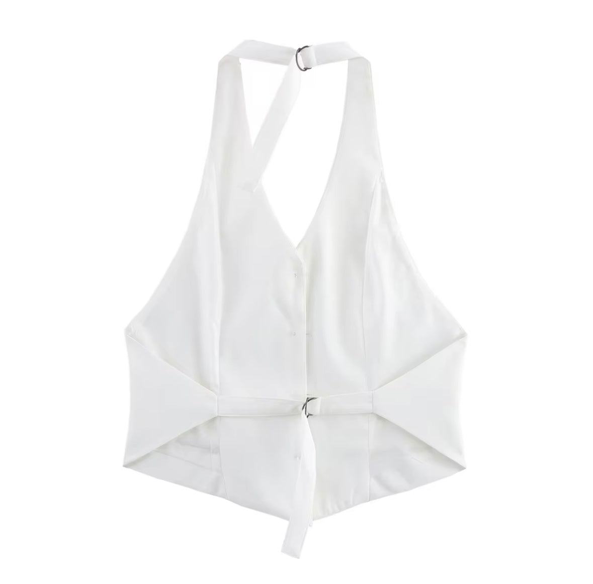 Open back white vest