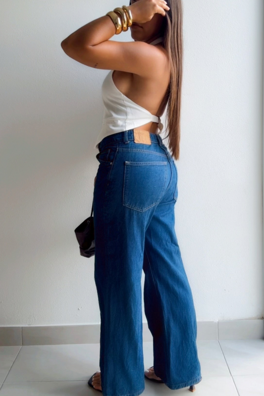 Open back white vest