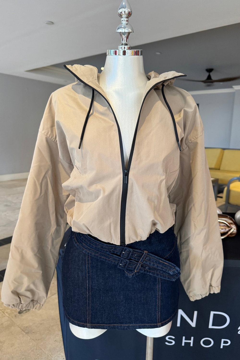 Hooded zip up windbreaker