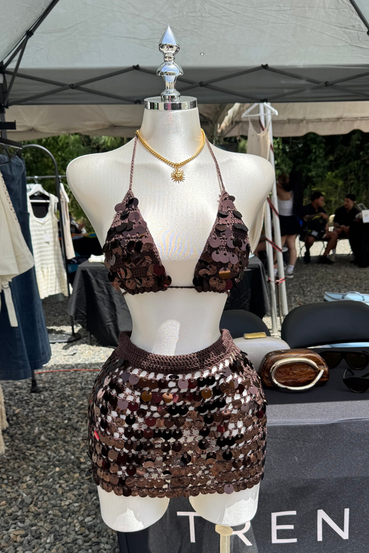 Sequins swimwear coverup set