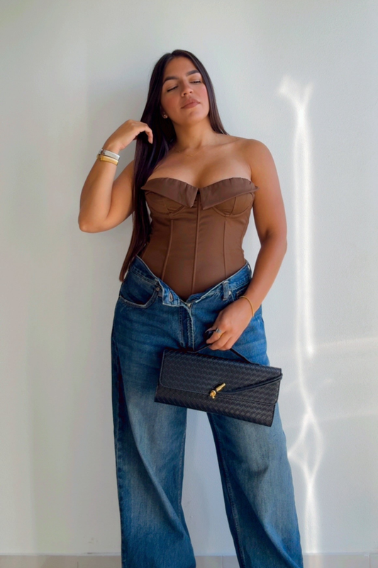 Selena tux brown corset