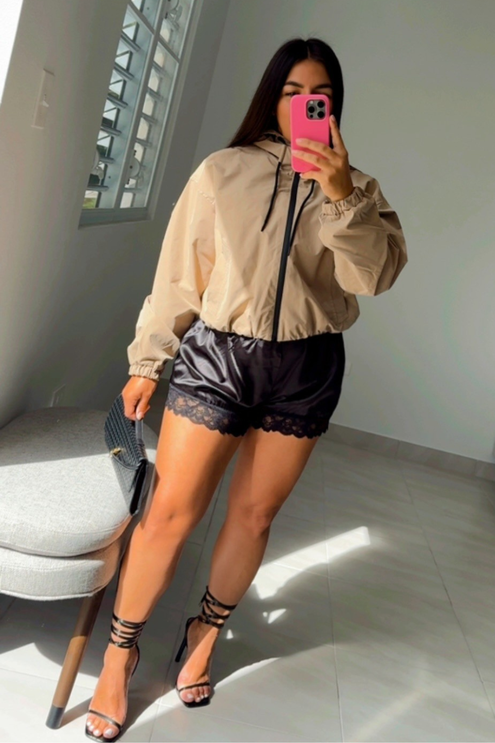 Hooded zip up windbreaker