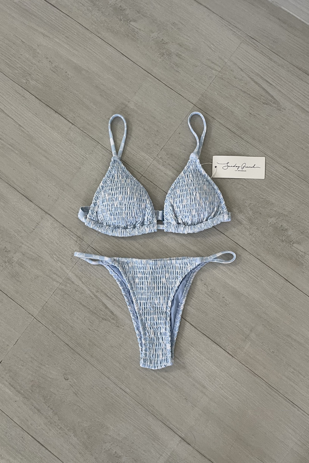 Baby blue smiley bikini