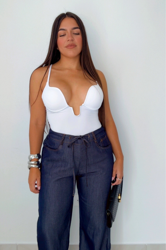 Amalia white adjustable bodysuit