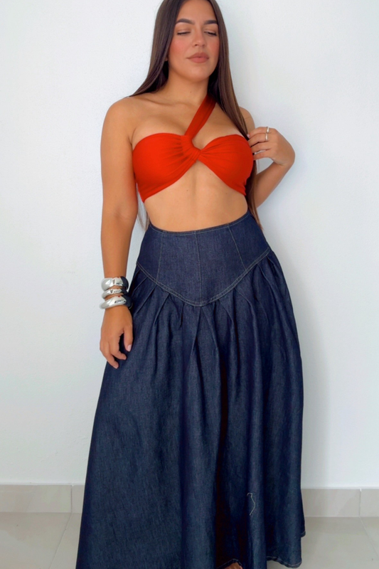 Greece denim skirt