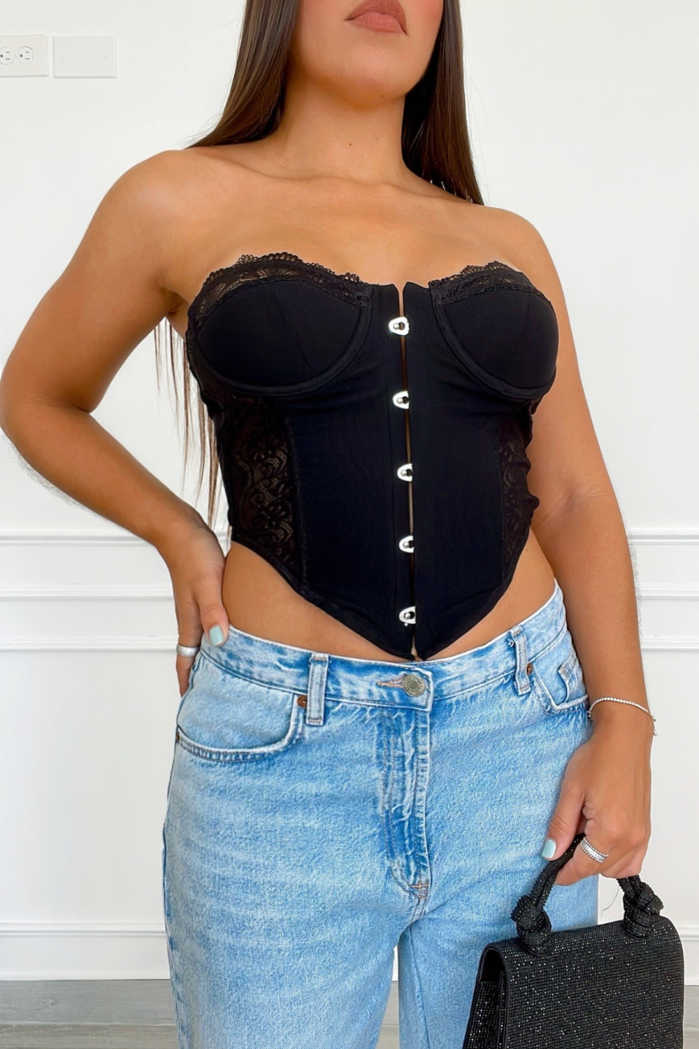 Sexy strapless corset top