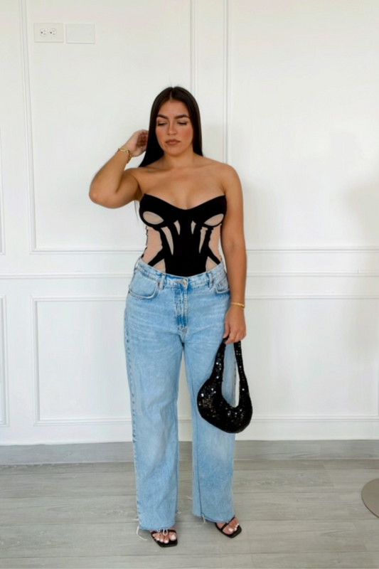 Dua Lipa mesh corset