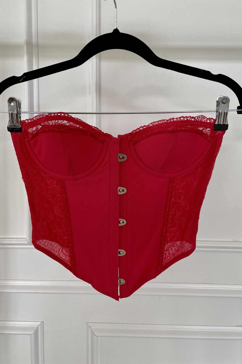 Christmas red strapless corset top