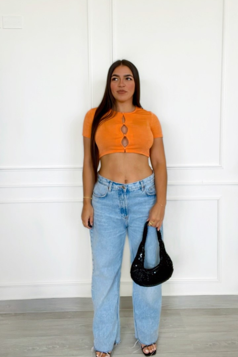 Open front sexy cropped top